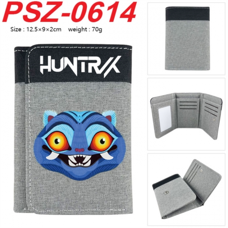 K-Pop Demon Hunters Anime color blocked three fold concealed wallet 12.5X9X2CM 70G