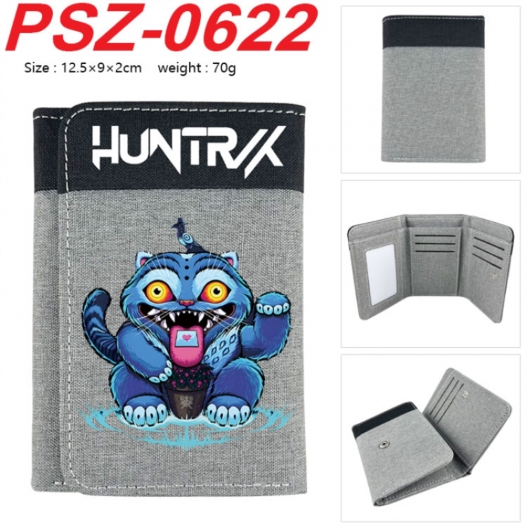 K-Pop Demon Hunters Anime color blocked three fold concealed wallet 12.5X9X2CM 70G