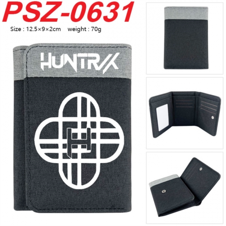 K-Pop Demon Hunters Anime color blocked three fold concealed wallet 12.5X9X2CM 70G