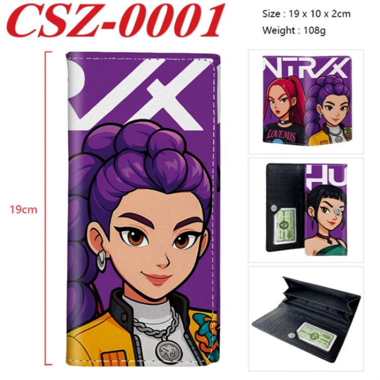 K-Pop Demon Hunters Anime peripheral long three fold wallet 19x10x2cm