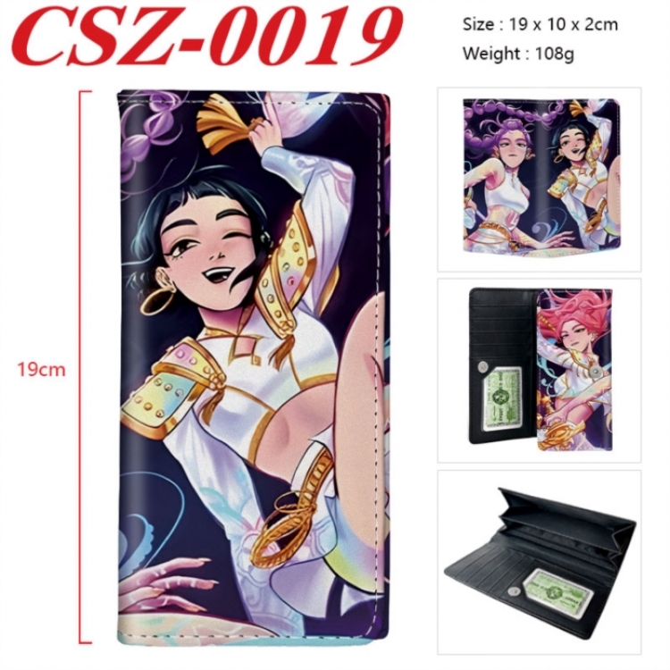 K-Pop Demon Hunters Anime peripheral long three fold wallet 19x10x2cm