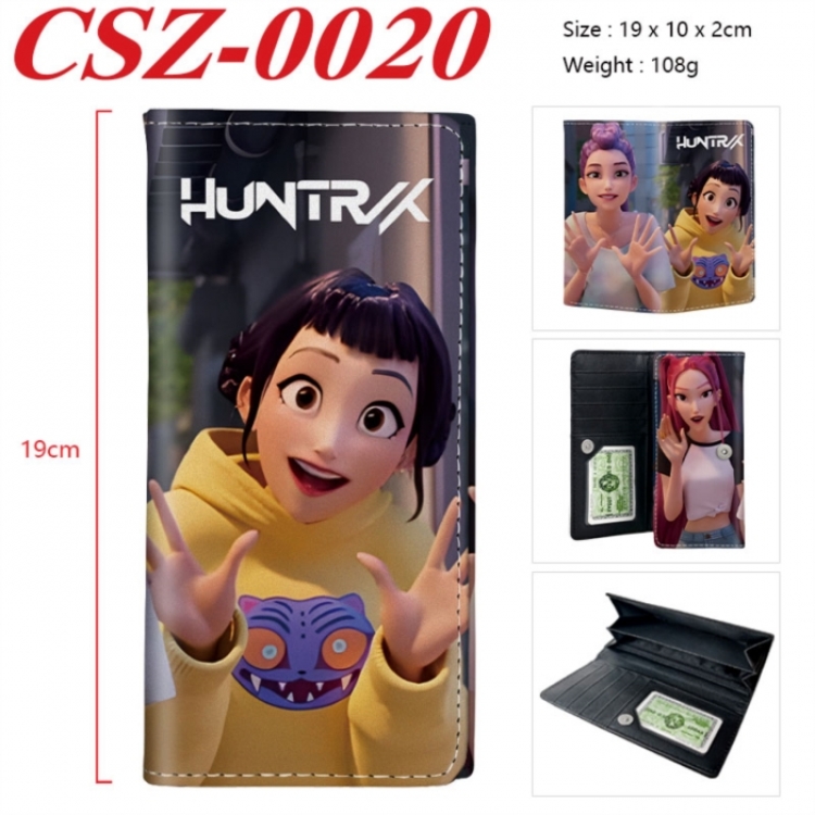 K-Pop Demon Hunters Anime peripheral long three fold wallet 19x10x2cm