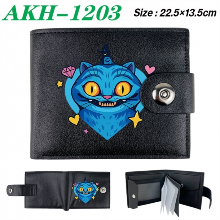 K-Pop Demon Hunters Animation snap fastener black pickup bag wallet 22.5X13.5CM
