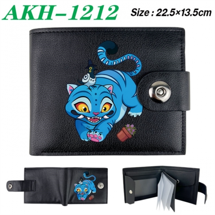 K-Pop Demon Hunters Animation snap fastener black pickup bag wallet 22.5X13.5CM