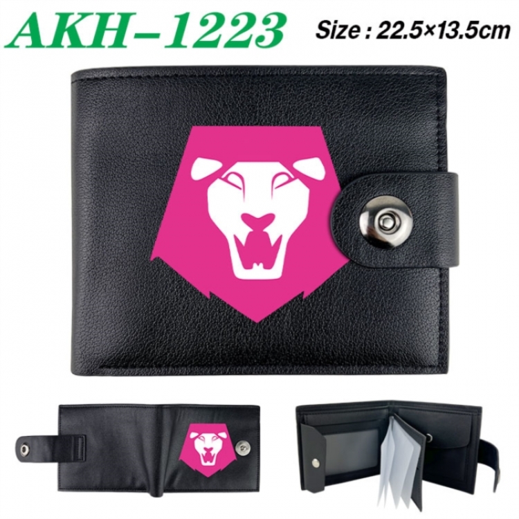 K-Pop Demon Hunters Animation snap fastener black pickup bag wallet 22.5X13.5CM