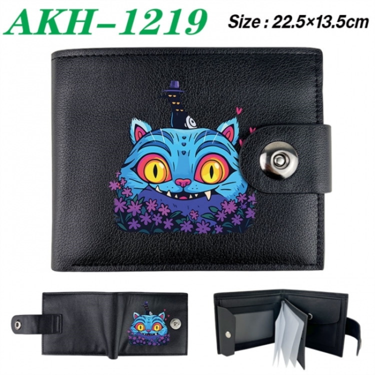 K-Pop Demon Hunters Animation snap fastener black pickup bag wallet 22.5X13.5CM