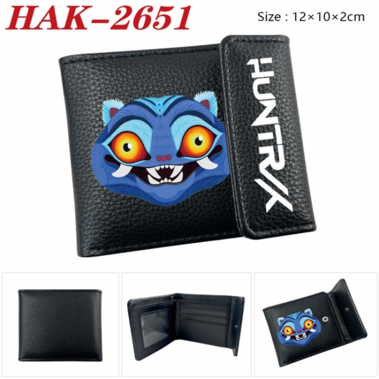 K-Pop Demon Hunters Anime Litchi Pattern Hidden Buckle Half Fold Printed Wallet 12X10X2CM
