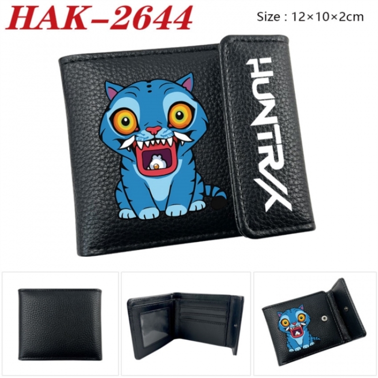 K-Pop Demon Hunters Anime Litchi Pattern Hidden Buckle Half Fold Printed Wallet 12X10X2CM