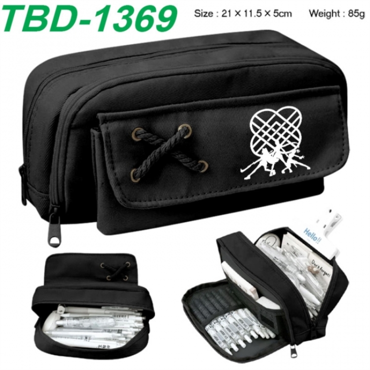 K-Pop Demon Hunters Anime waterproof large capacity stationery box pencil case 21x11.5x5cm 85g