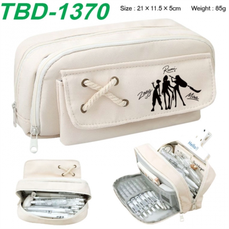 K-Pop Demon Hunters Anime waterproof large capacity stationery box pencil case 21x11.5x5cm 85g