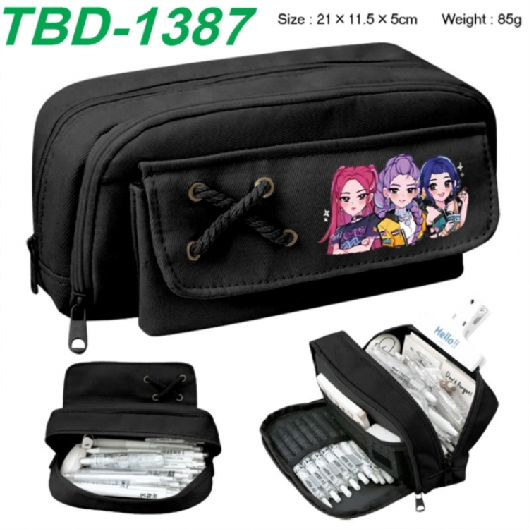 K-Pop Demon Hunters Anime waterproof large capacity stationery box pencil case 21x11.5x5cm 85g