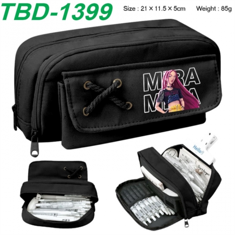 K-Pop Demon Hunters Anime waterproof large capacity stationery box pencil case 21x11.5x5cm 85g