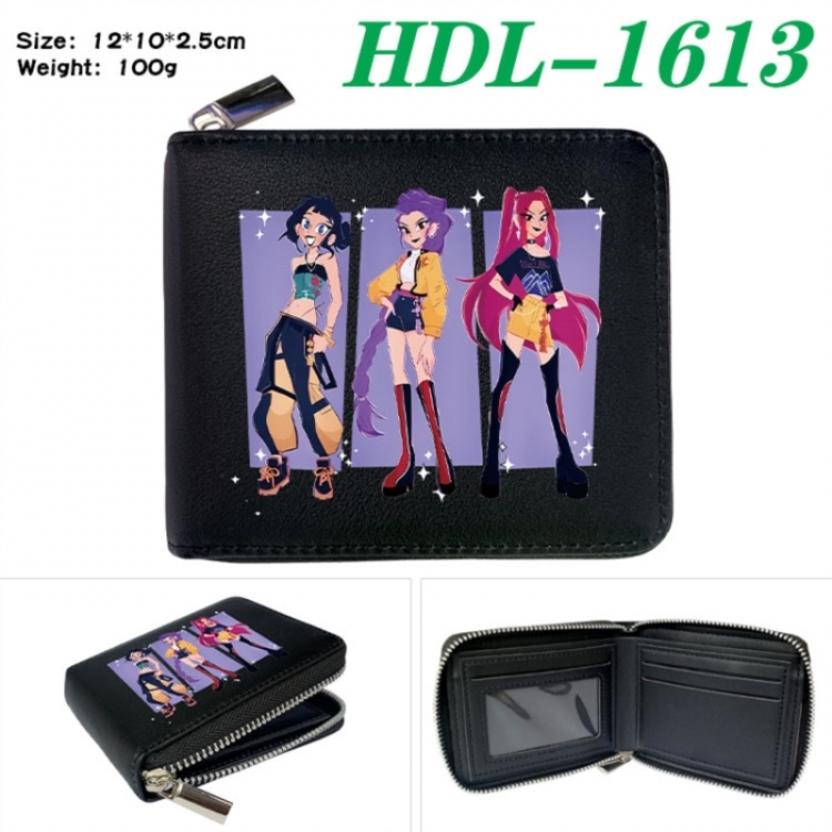 K-Pop Demon Hunters Anime Full Color Short All Inclusive Zipper Wallet 10x12x2.5cm