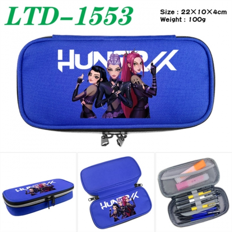 K-Pop Demon Hunters Anime Waterproof canvas zipper clamshell pencil case pencil case 22x10x4cm