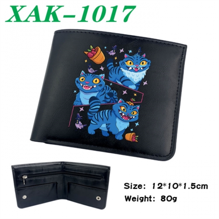 K-Pop Demon Hunters Animation soft leather inner buckle black leather wallet 12X10X1.5CM