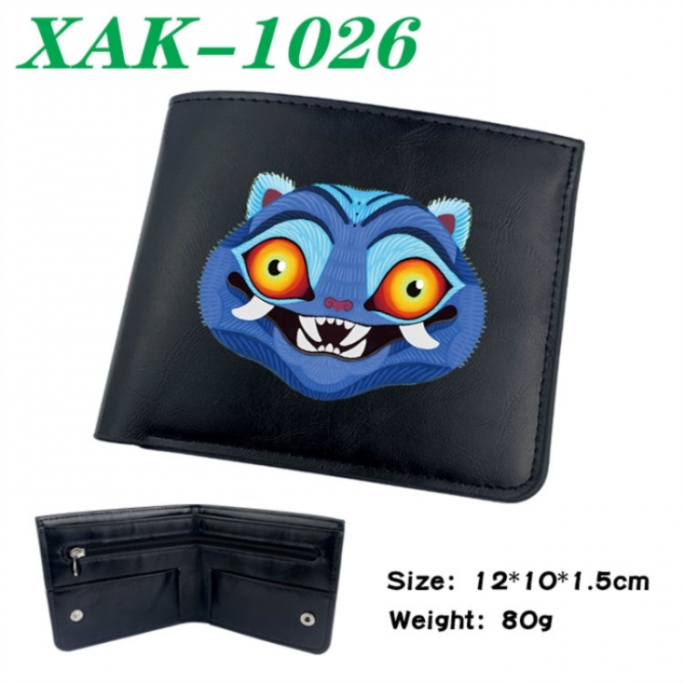 K-Pop Demon Hunters Animation soft leather inner buckle black leather wallet 12X10X1.5CM