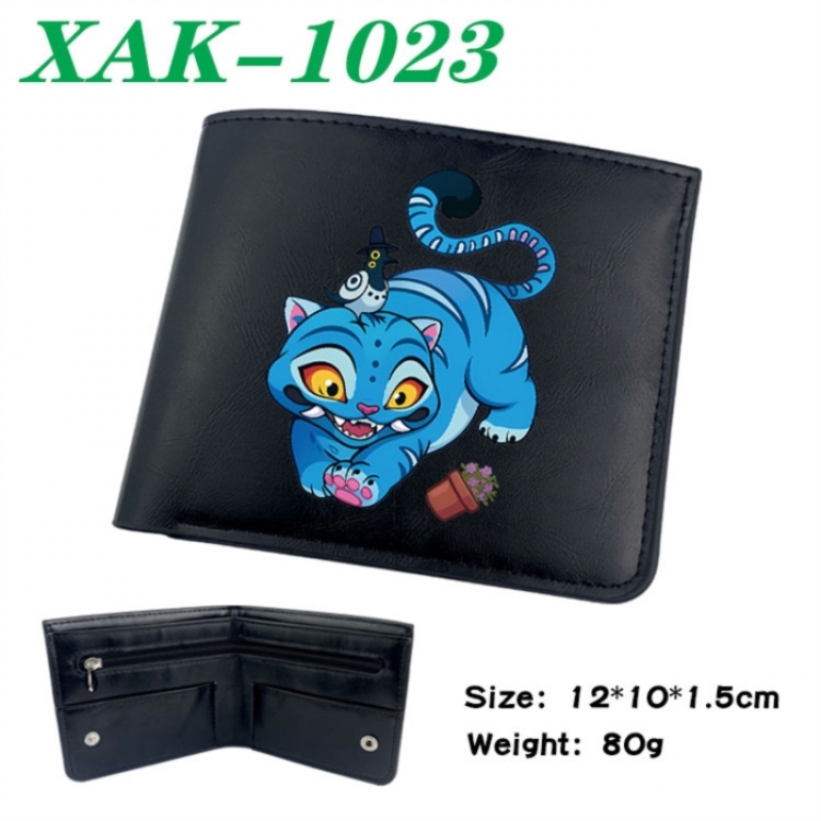 K-Pop Demon Hunters Animation soft leather inner buckle black leather wallet 12X10X1.5CM