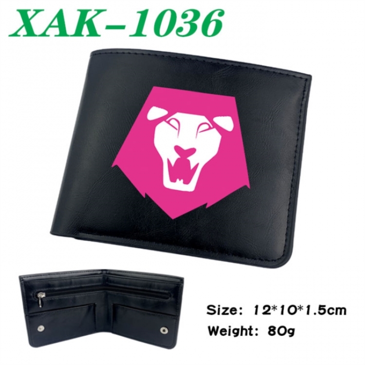 K-Pop Demon Hunters Animation soft leather inner buckle black leather wallet 12X10X1.5CM