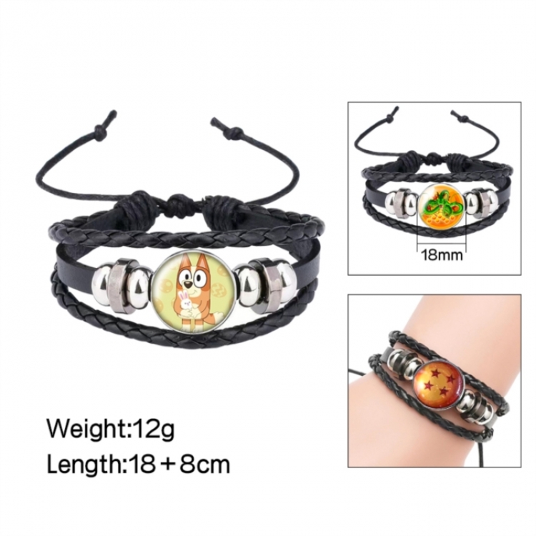 Bluey Anime peripheral crystal leather rope bracelet price for 5 pcs 