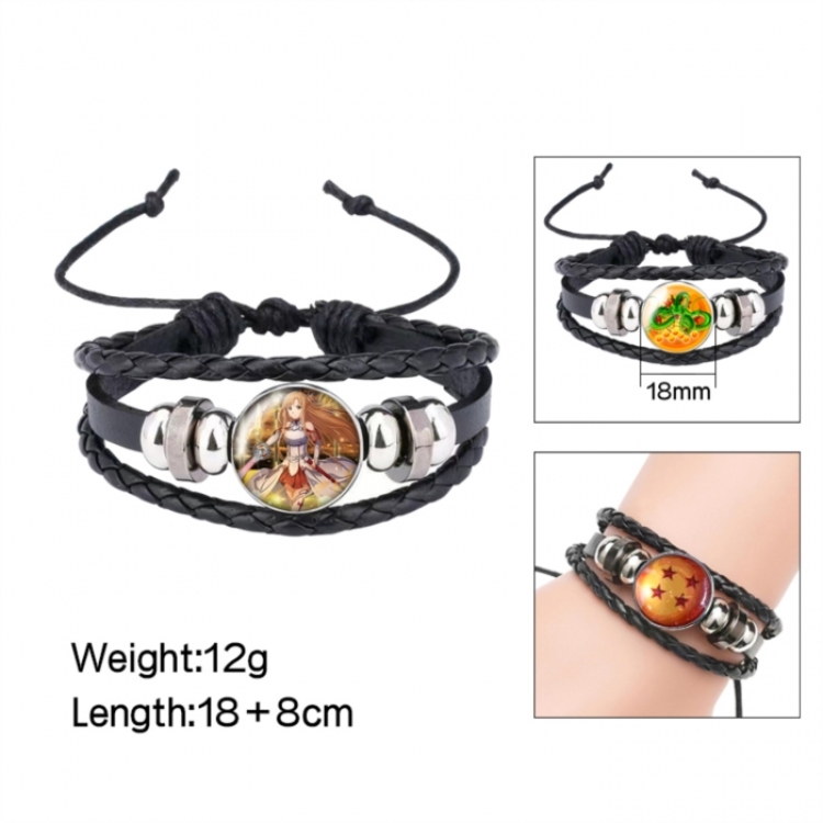 Sword Art Online Anime peripheral crystal leather rope bracelet price for 5 pcs 