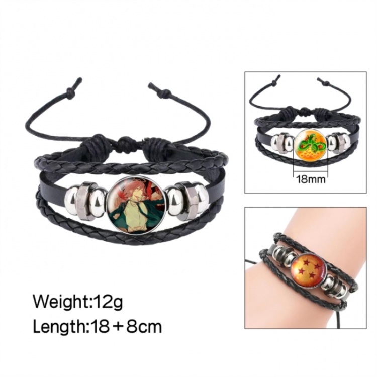 Chainsaw Man Anime peripheral crystal leather rope bracelet price for 5 pcs 