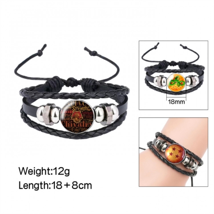 Harry Potter Anime peripheral crystal leather rope bracelet price for 5 pcs 