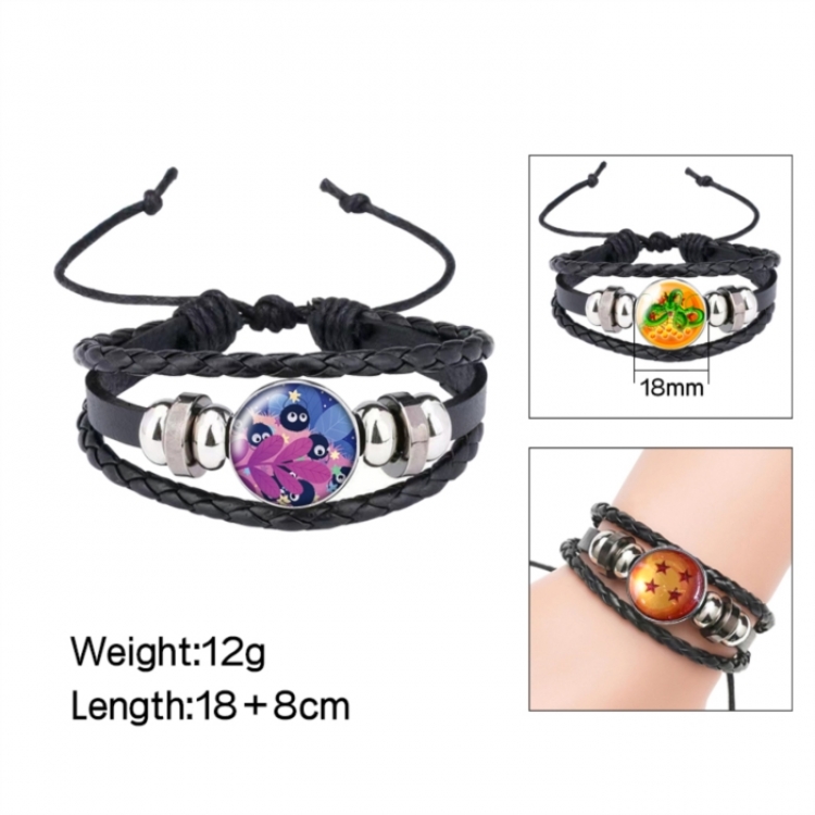 TOTORO Anime peripheral crystal leather rope bracelet price for 5 pcs 