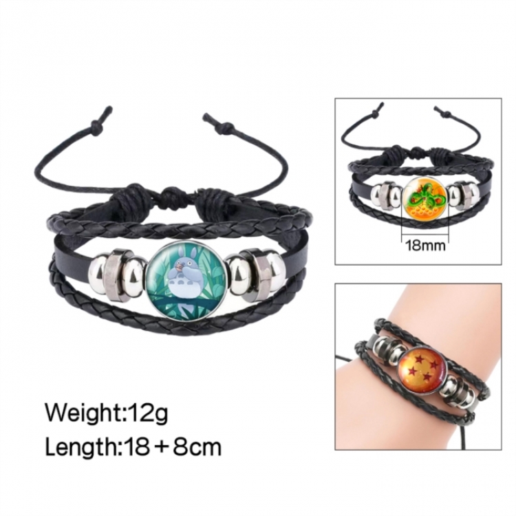 TOTORO Anime peripheral crystal leather rope bracelet price for 5 pcs 