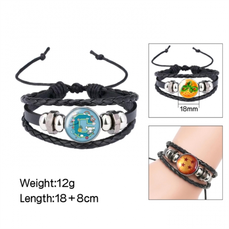 Sanrio Anime peripheral crystal leather rope bracelet price for 5 pcs 