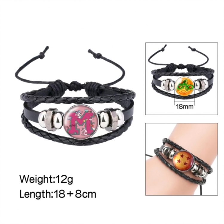 Sanrio Anime peripheral crystal leather rope bracelet price for 5 pcs 