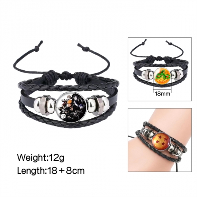 Bleach Anime peripheral crystal leather rope bracelet price for 5 pcs 