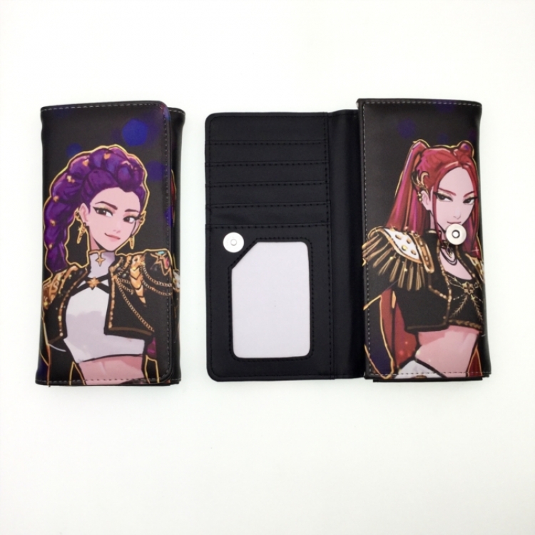 K-Pop Demon Hunters Anime full color button PU long wallet