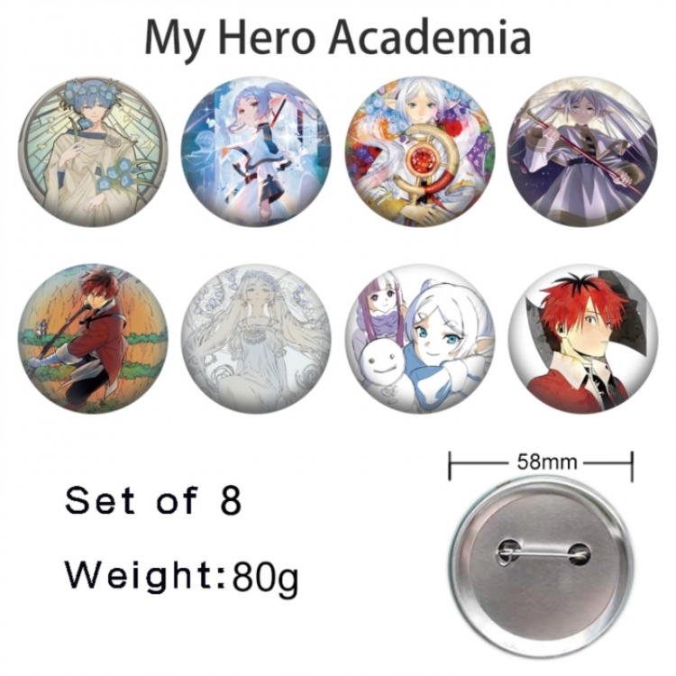 My Hero Academia Anime tinplate brooch badge 58mm a set of 8