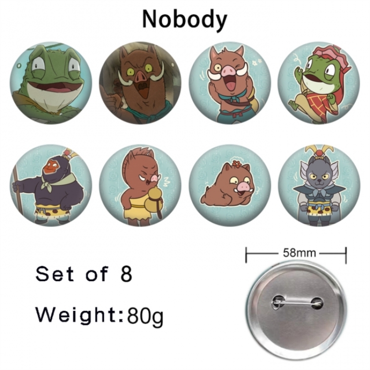 Langlang Mountain Little Monste Anime tinplate brooch badge 58mm a set of 8