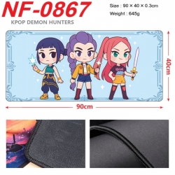 K-Pop Demon Hunters Anime peripheral lock edge mouse pad 90X40cm