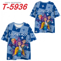 K-Pop Demon Hunters Anime Full Color Milk Silk Short Sleeve T-Shirt from S to 6XL