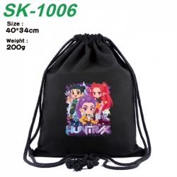 K-Pop Demon Hunters Anime peripheral 16 inch canvas bundle pocket hot stamping design 40x34cm 200g
