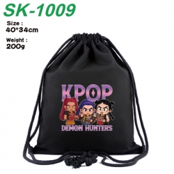 K-Pop Demon Hunters Anime peripheral 16 inch canvas bundle pocket hot stamping design 40x34cm 200g