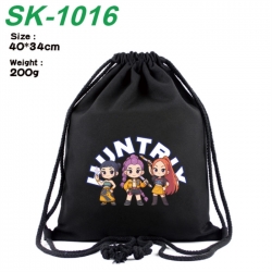 K-Pop Demon Hunters Anime peripheral 16 inch canvas bundle pocket hot stamping design 40x34cm 200g