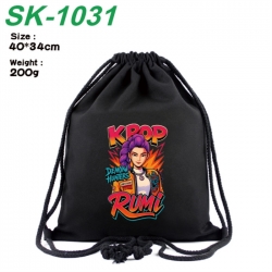 K-Pop Demon Hunters Anime peripheral 16 inch canvas bundle pocket hot stamping design 40x34cm 200g