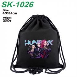 K-Pop Demon Hunters Anime peripheral 16 inch canvas bundle pocket hot stamping design 40x34cm 200g