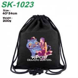 K-Pop Demon Hunters Anime peripheral 16 inch canvas bundle pocket hot stamping design 40x34cm 200g