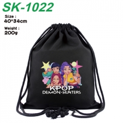 K-Pop Demon Hunters Anime peripheral 16 inch canvas bundle pocket hot stamping design 40x34cm 200g