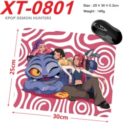 K-Pop Demon Hunters Anime peripheral new lock edge mouse pad 25X30cm