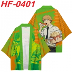 Chainsaw Man Anime digital printed French velvet kimono top from S to 4XL 