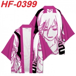 Chainsaw Man Anime digital printed French velvet kimono top from S to 4XL 