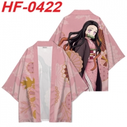 Demon Slayer Kimets Anime digital printed French velvet kimono top from S to 4XL 