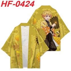 Demon Slayer Kimets Anime digital printed French velvet kimono top from S to 4XL 
