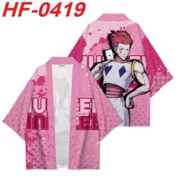 HunterXHunter Anime digital printed French velvet kimono top from S to 4XL 