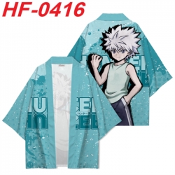 HunterXHunter Anime digital printed French velvet kimono top from S to 4XL 